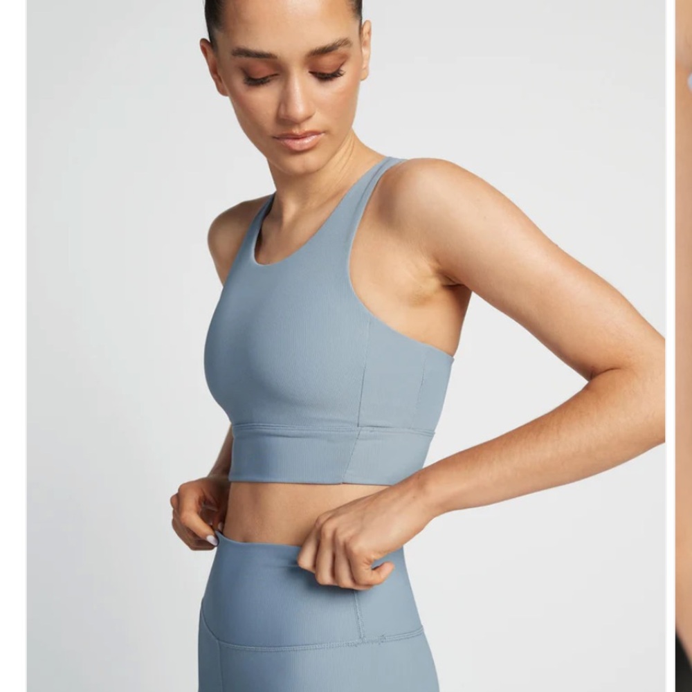 Base Ribbed (Sky Blue) Performance Sports Bra - Picture 9 of 9